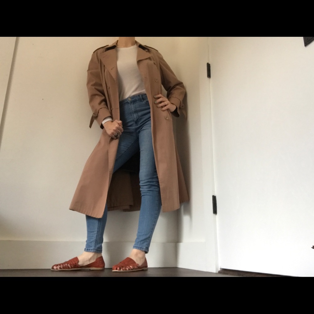 London Fog Dusty Rose Vintage Trench Coat RARE - Picture 5 of 14